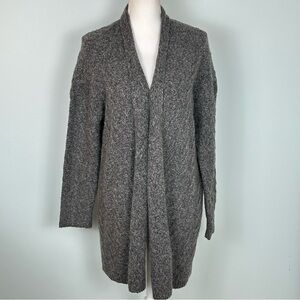 J. Jill Open Front Charcoal Grey Alpaca Blend Long Cardigan Sweater